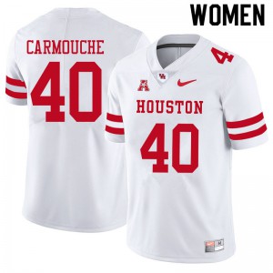 Womens Houston Cougars Jordan Carmouche #40 White High School Jersey 658540-248
