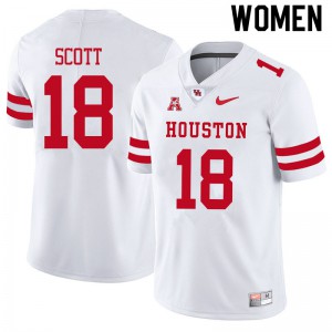 Women Houston Cougars Kam Scott #18 White Official Jersey 202751-260