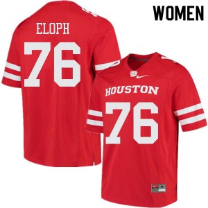 Women Houston Cougars Kameron Eloph #76 Red Football Jersey 646719-258