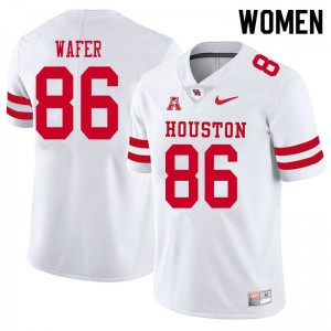 Womens Houston Cougars Khiyon Wafer #86 White NCAA Jersey 136240-408