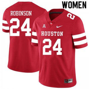 Womens Houston Cougars Malik Robinson #24 Red Stitch Jersey 666956-708