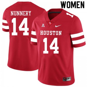 Womens Houston Cougars Mannie Nunnery #14 Red Player Jersey 427295-787