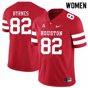Womens Houston Cougars Matt Byrnes #82 Official Red Jerseys 279898-296