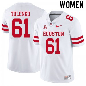 Women Houston Cougars Michael Tulenko #61 White Player Jersey 237956-958