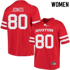 Women Houston Cougars Noah Jones #80 Red Player Jersey 533046-984