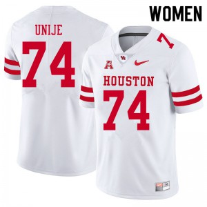 Women Houston Cougars Reuben Unije #74 Player White Jerseys 181613-839