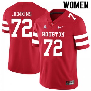 Women Houston Cougars Tank Jenkins #72 Red High School Jersey 875768-133