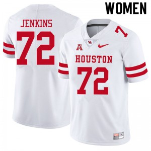 Womens Houston Cougars Tank Jenkins #72 White Stitch Jersey 425907-804