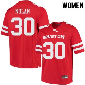 Women Houston Cougars Timon Nolan #30 Red NCAA Jerseys 425254-669