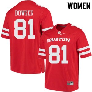 Women's Houston Cougars Tyus Bowser #81 High School Red Jerseys 965131-189
