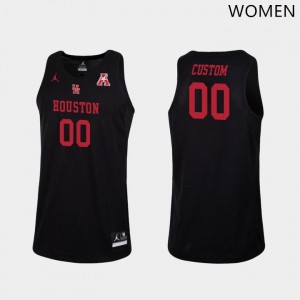 Women Houston Cougars Custom #00 Stitch Black Jersey 557009-441
