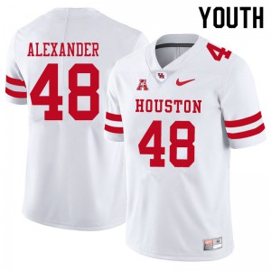 Youth Houston Cougars Bo Alexander #48 White Embroidery Jersey 471837-326