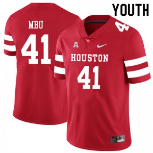 Youth Houston Cougars Bradley Mbu #41 Red High School Jersey 793268-310