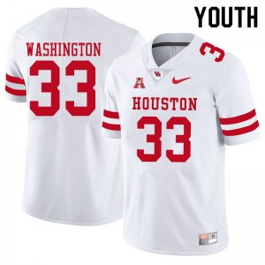 Youth Houston Cougars Bryce Washington #33 University White Jersey 790511-846