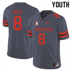 Youth Houston Cougars Chandler Smith #8 College Gray Jersey 482944-178