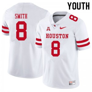 Youth Houston Cougars Chandler Smith #8 White College Jerseys 652363-725
