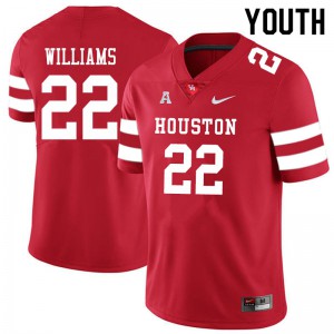 Youth Houston Cougars Damarion Williams #22 Embroidery Red Jerseys 703094-799