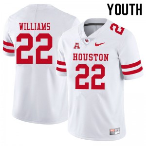 Youth Houston Cougars Damarion Williams #22 White Football Jerseys 371413-513