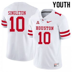 Youth Houston Cougars Jeremy Singleton #10 University White Jersey 630375-226