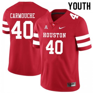 Youth Houston Cougars Jordan Carmouche #40 Alumni Red Jersey 390344-318