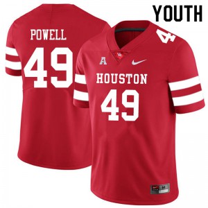 Youth Houston Cougars Keandre Powell #49 Red Official Jersey 817284-548