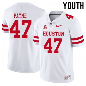 Youth Houston Cougars Taures Payne #47 White Player Jerseys 907426-671