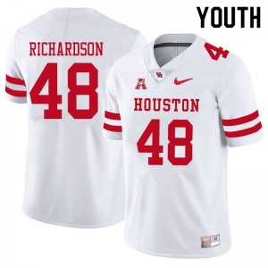 Youth Houston Cougars Torrey Richardson #48 White University Jersey 102480-175