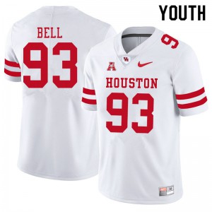 Youth Houston Cougars Atlias Bell #93 White Official Jersey 939581-163