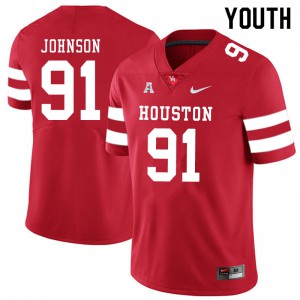 Youth Houston Cougars Benil Johnson #91 Alumni Red Jerseys 226816-171