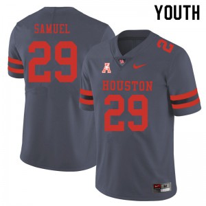Youth Houston Cougars Colin Samuel #29 College Gray Jerseys 787120-963
