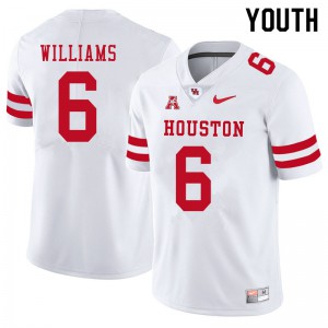 Youth Houston Cougars Damarion Williams #6 White Alumni Jerseys 393974-154