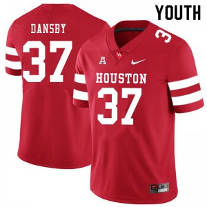 Youth Houston Cougars Deondre Dansby #37 Red Stitched Jersey 798097-478