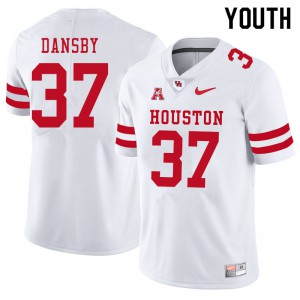 Youth Houston Cougars Deondre Dansby #37 Official White Jerseys 788276-505
