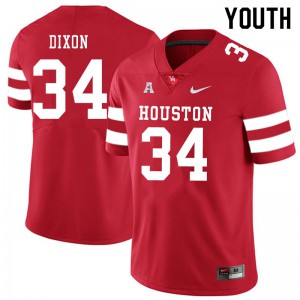 Youth Houston Cougars Dylan Dixon #34 Red Alumni Jersey 281509-359