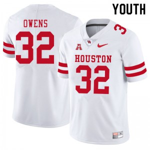 Youth Houston Cougars Gervarrius Owens #32 University White Jerseys 849070-619