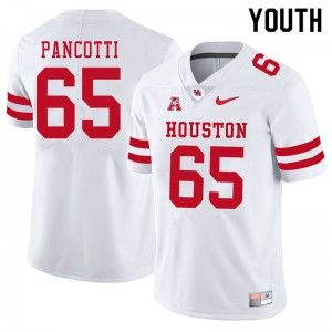 Youth Houston Cougars Gio Pancotti #65 Stitched White Jersey 482724-871