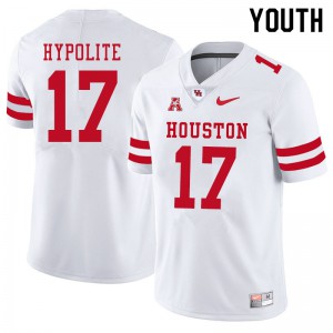 Youth Houston Cougars Hasaan Hypolite #17 White Embroidery Jersey 117981-733