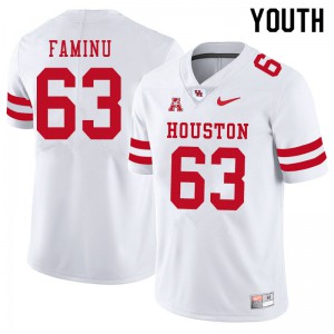 Youth Houston Cougars James Faminu #63 University White Jerseys 423122-904