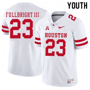 Youth Houston Cougars James Fullbright III #23 College White Jerseys 299153-719