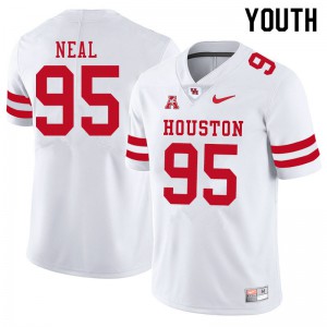 Youth Houston Cougars Jamykal Neal #95 University White Jerseys 786093-792