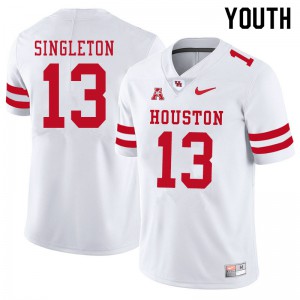 Youth Houston Cougars Jeremy Singleton #13 White Alumni Jersey 492838-747