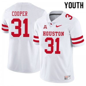 Youth Houston Cougars Jordan Cooper #31 White Official Jerseys 363184-878