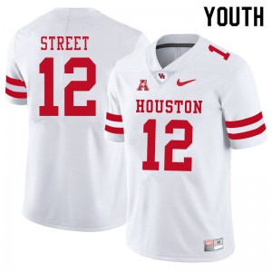 Youth Houston Cougars Ke'Andre Street #12 Football White Jersey 703971-349