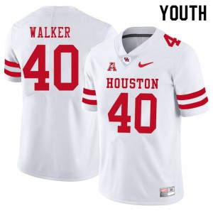 Youth Houston Cougars Kelan Walker #40 Embroidery White Jerseys 506659-286
