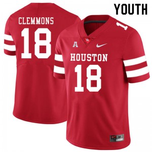 Youth Houston Cougars Kelvin Clemmons #18 Red College Jerseys 800689-774