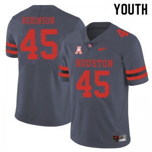 Youth Houston Cougars Malik Robinson #45 Official Gray Jerseys 700889-513