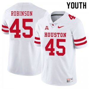Youth Houston Cougars Malik Robinson #45 Official White Jersey 869490-677