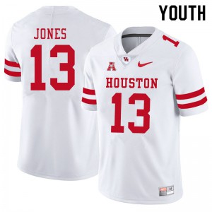 Youth Houston Cougars Marcus Jones #13 White Official Jersey 581669-663