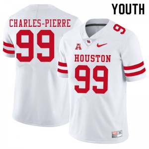 Youth Houston Cougars Olivier Charles-Pierre #99 Official White Jerseys 538763-693