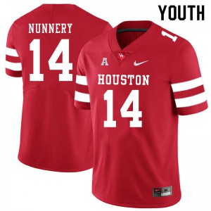 Youth Houston Cougars Ronald Nunnery #14 College Red Jerseys 584781-334